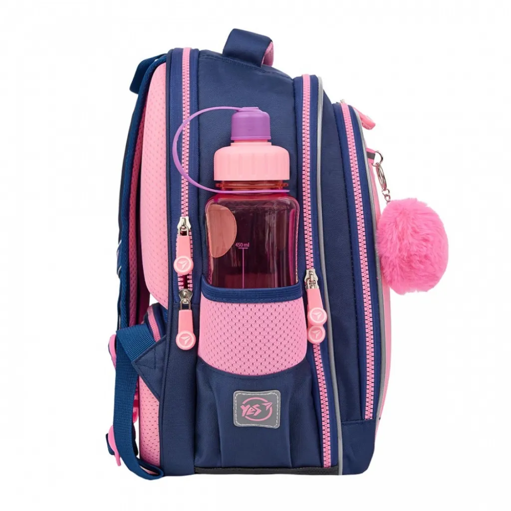 Ортопедический рюкзак школьный YES Bright Hearts S-111, розовый Ортопедический рюкзак школьный YES Bright Hearts S-111, розовый