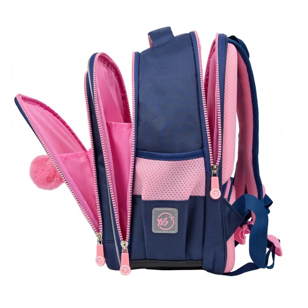 Ортопедический рюкзак школьный YES Bright Hearts S-111, розовый Ортопедический рюкзак школьный YES Bright Hearts S-111, розовый