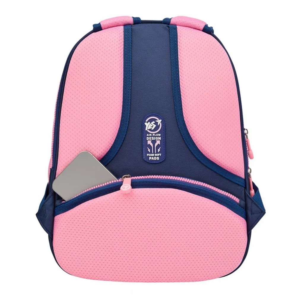 Ортопедический рюкзак школьный YES Bright Hearts S-111, розовый Ортопедический рюкзак школьный YES Bright Hearts S-111, розовый