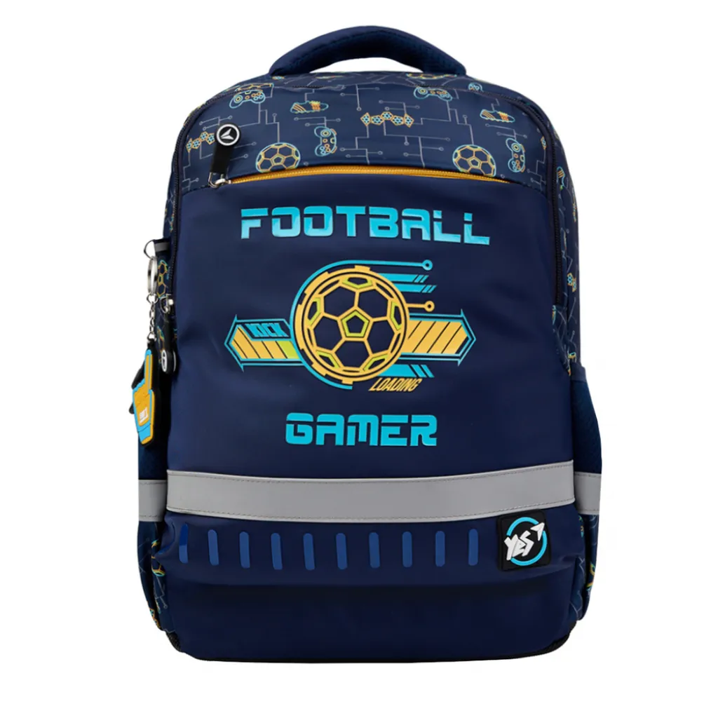 Ортопедический рюкзак школьный YES Football Gamer S-52 Ergo, синий Ортопедический рюкзак школьный YES Football Gamer S-52 Ergo, синий