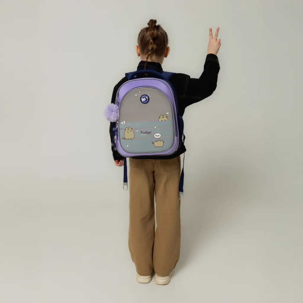 Ортопедичний рюкзак шкільний YES Pusheen Playful S-109, бузковий Ортопедичний рюкзак шкільний YES Pusheen Playful S-109, бузковий