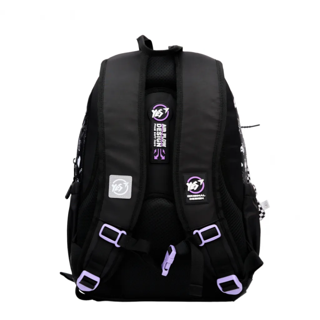 Ортопедичний рюкзак шкільний YES Purple Game TS-43, чорний Ортопедичний рюкзак шкільний YES Purple Game TS-43, чорний