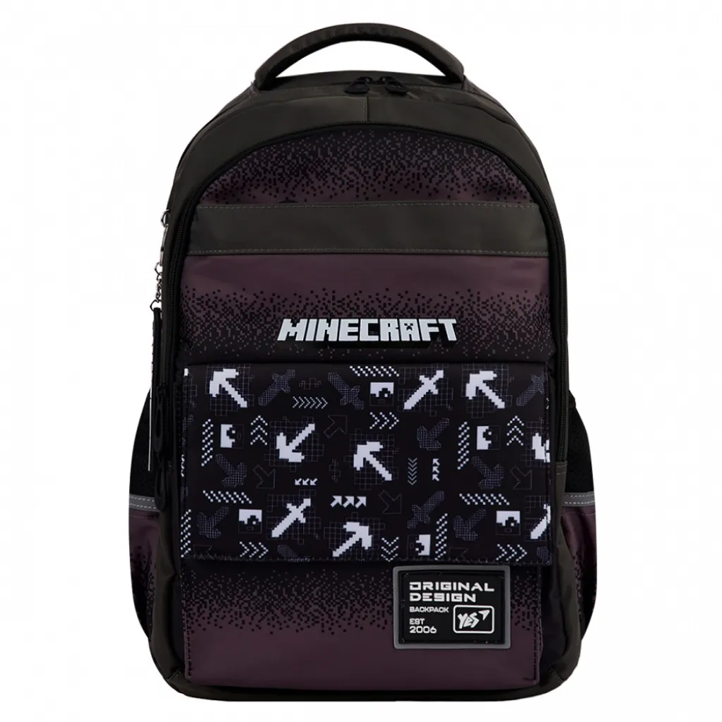 Ортопедичний рюкзак шкільний YES Minecraft Arrow TS-48, чорний Ортопедичний рюкзак шкільний YES Minecraft Arrow TS-48, чорний