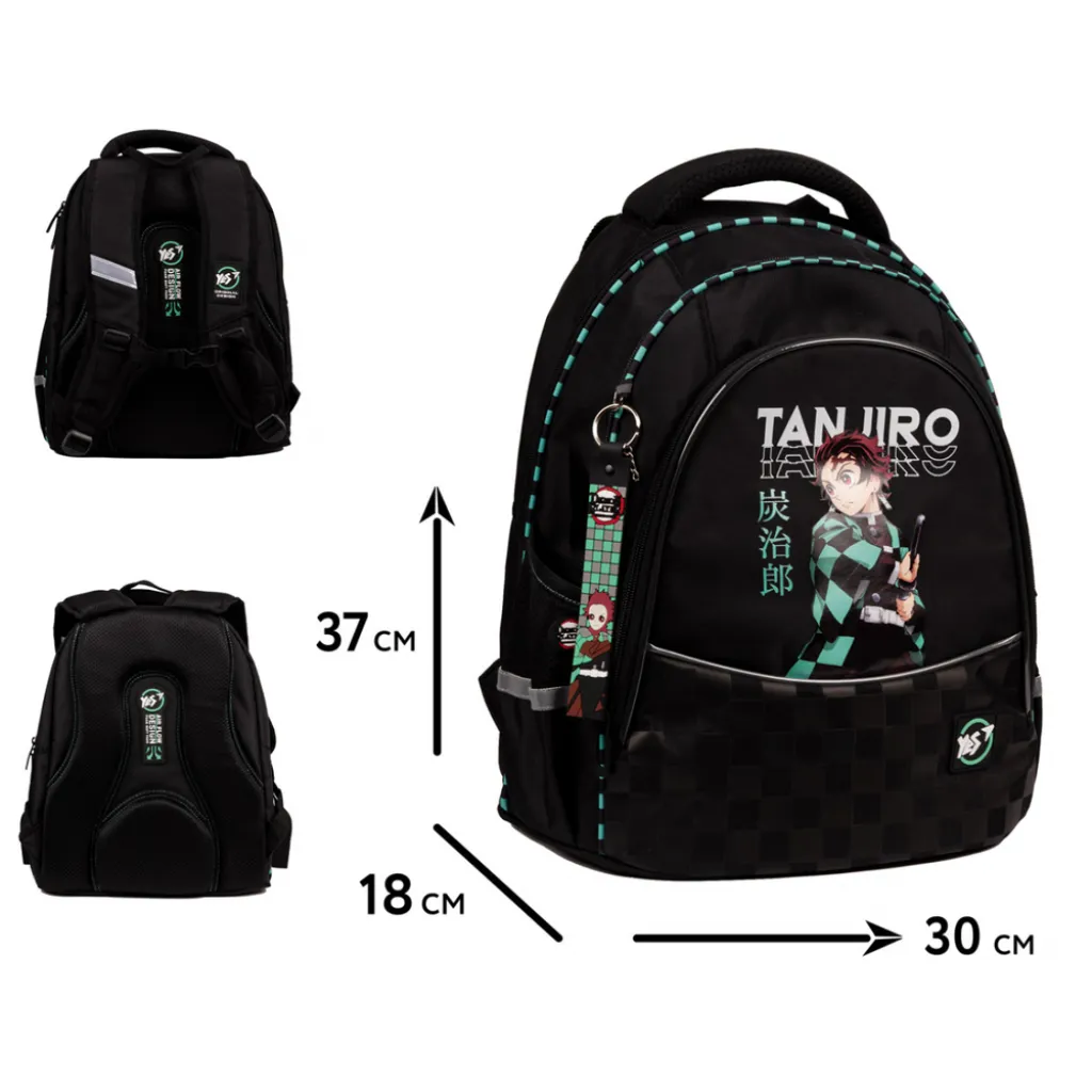 Ортопедичний рюкзак шкільний YES Demon Slayer Tanjiro TS-52, чорний Ортопедичний рюкзак шкільний YES Demon Slayer Tanjiro TS-52, чорний