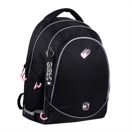 Ортопедичний рюкзак шкільний YES Pink Heart з LED кордом TS-52, чорний - Фото№1 Ортопедичний рюкзак шкільний YES Pink Heart з LED кордом TS-52, чорний - Фото№1