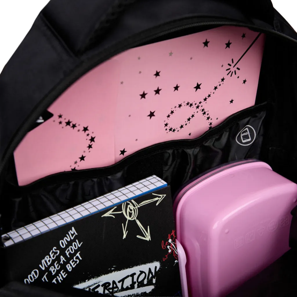 Ортопедичний рюкзак шкільний YES Pink Heart з LED кордом TS-52, чорний Ортопедичний рюкзак шкільний YES Pink Heart з LED кордом TS-52, чорний