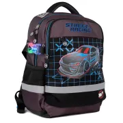 Ортопедичний рюкзак шкільний YES S-52 Ergo Street Racing, сірий Ортопедичний рюкзак шкільний YES S-52 Ergo Street Racing, сірий