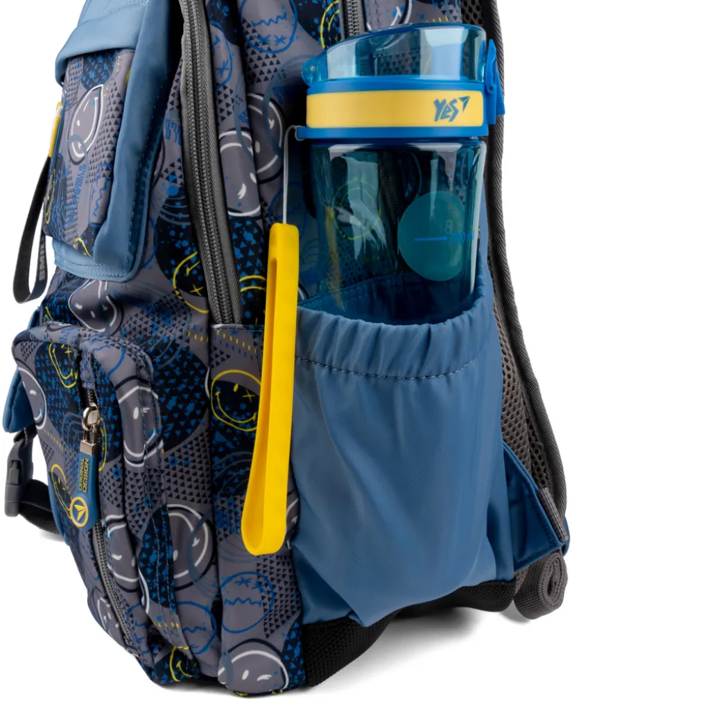 Ортопедический рюкзак школьный YES TS-43 Smiley World, синий