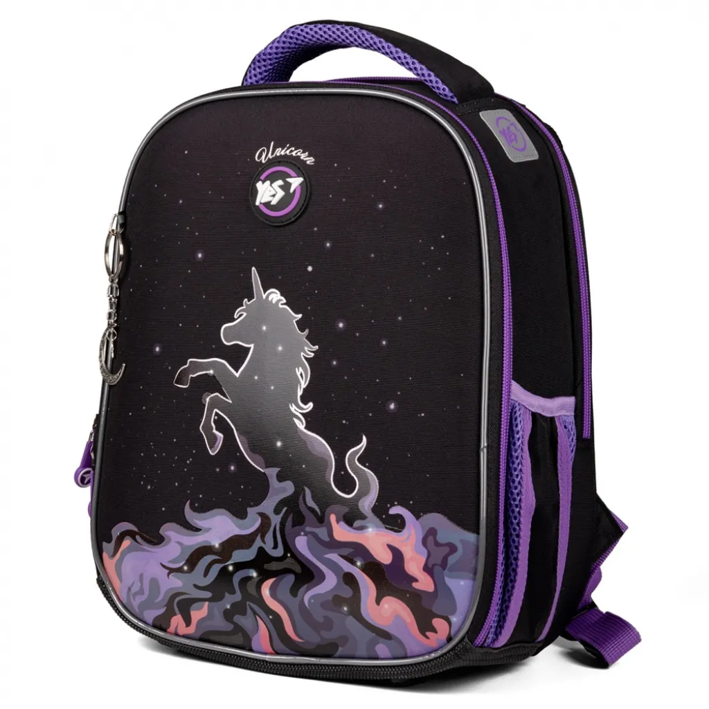 Ортопедичний рюкзак каркасний YES H-100 Magic Unicorn, чорний Ортопедичний рюкзак каркасний YES H-100 Magic Unicorn, чорний