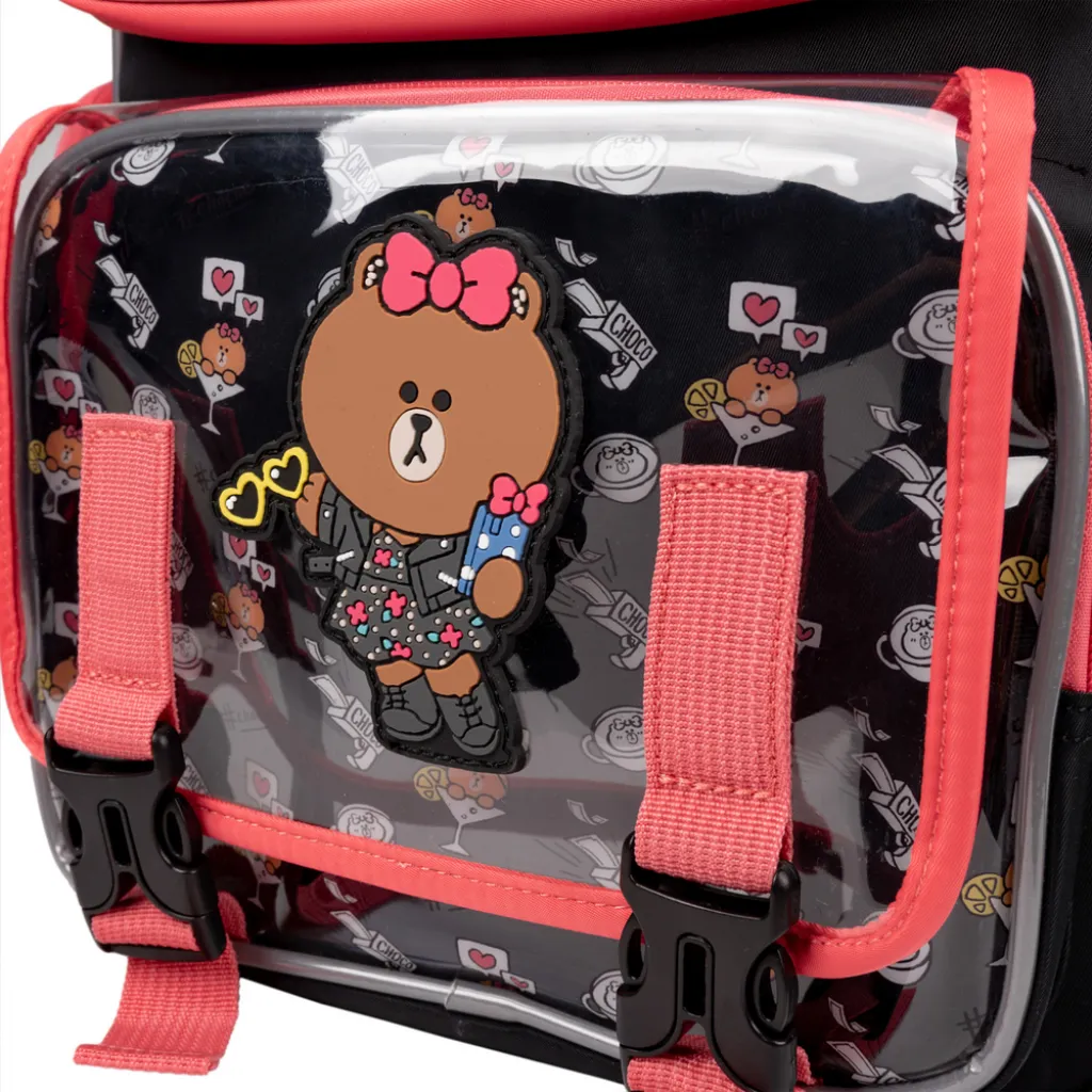 Ортопедичний рюкзак напівкаркасний YES Line Friends S-101, чорно-рожевий Ортопедичний рюкзак напівкаркасний YES Line Friends S-101, чорно-рожевий