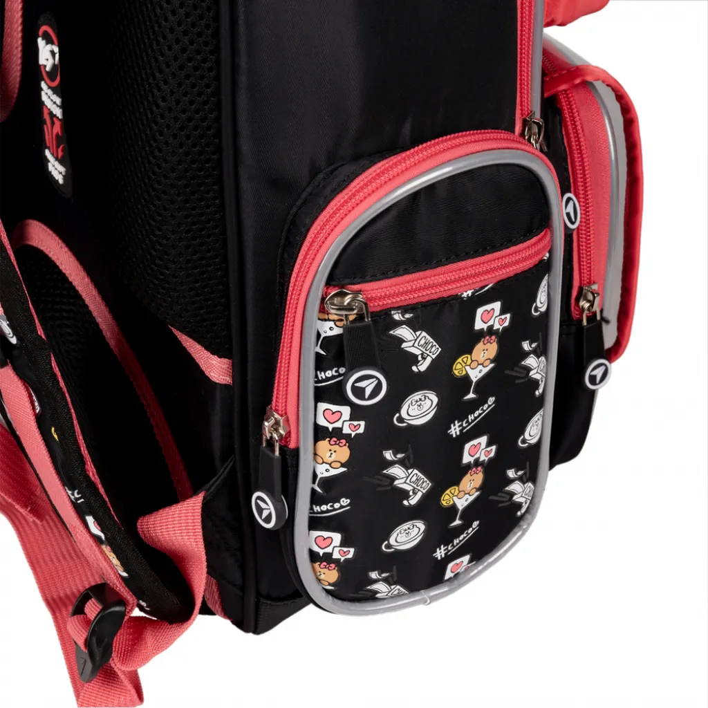 Ортопедичний рюкзак напівкаркасний YES Line Friends S-101, чорно-рожевий Ортопедичний рюкзак напівкаркасний YES Line Friends S-101, чорно-рожевий