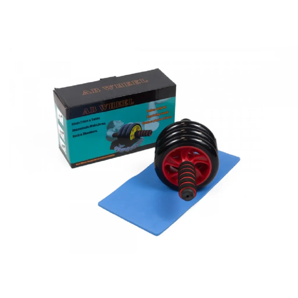 Ролик для пресса EasyFit с ковриком Красный (3 колеса) MS 0873-R