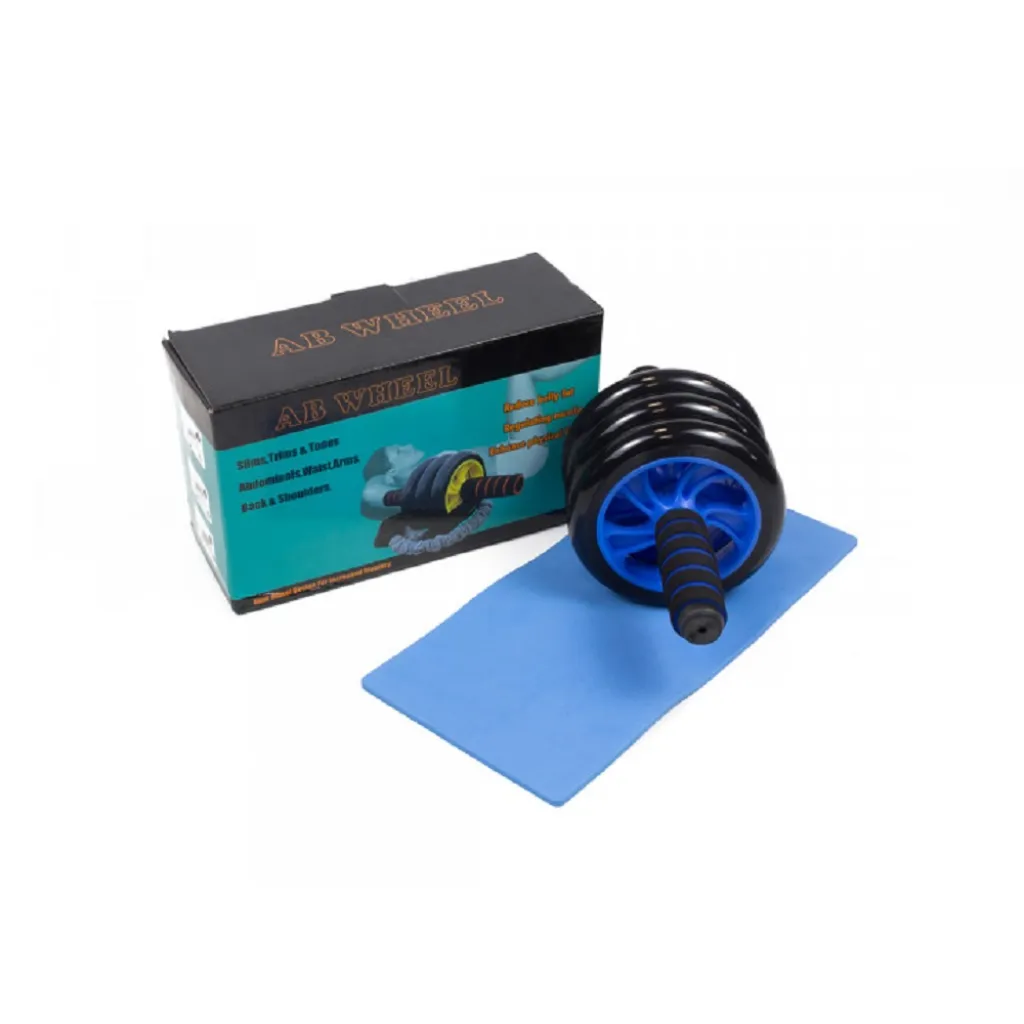 Ролик для пресса EasyFit с ковриком Синий (3 колеса) MS 0873-B