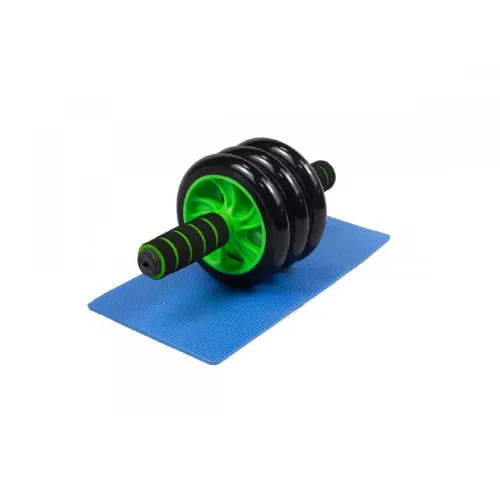 Ролик для пресса EasyFit с ковриком Зеленый (3 колеса) MS 0873-G - Фото№1