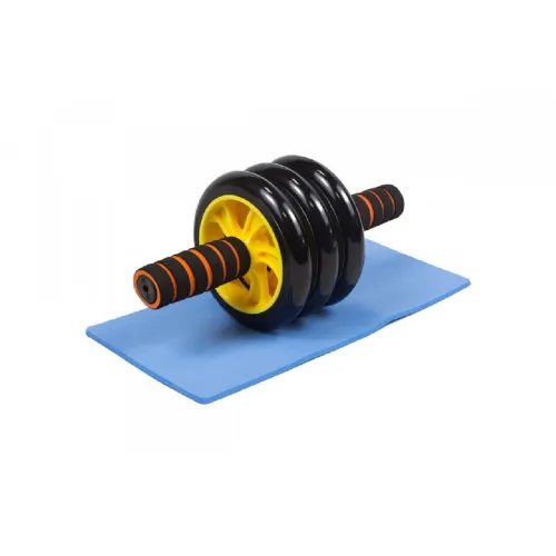Ролик для пресса EasyFit с ковриком Желтый (3 колеса) MS 0873-Y - Фото№1