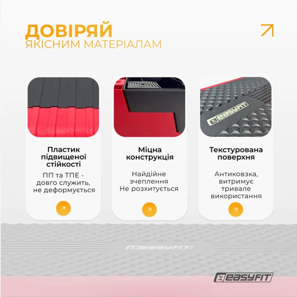 Степ для аеробіки 3-ступінчастий EasyFit EF-0546 Степ для аеробіки 3-ступінчастий EasyFit EF-0546
