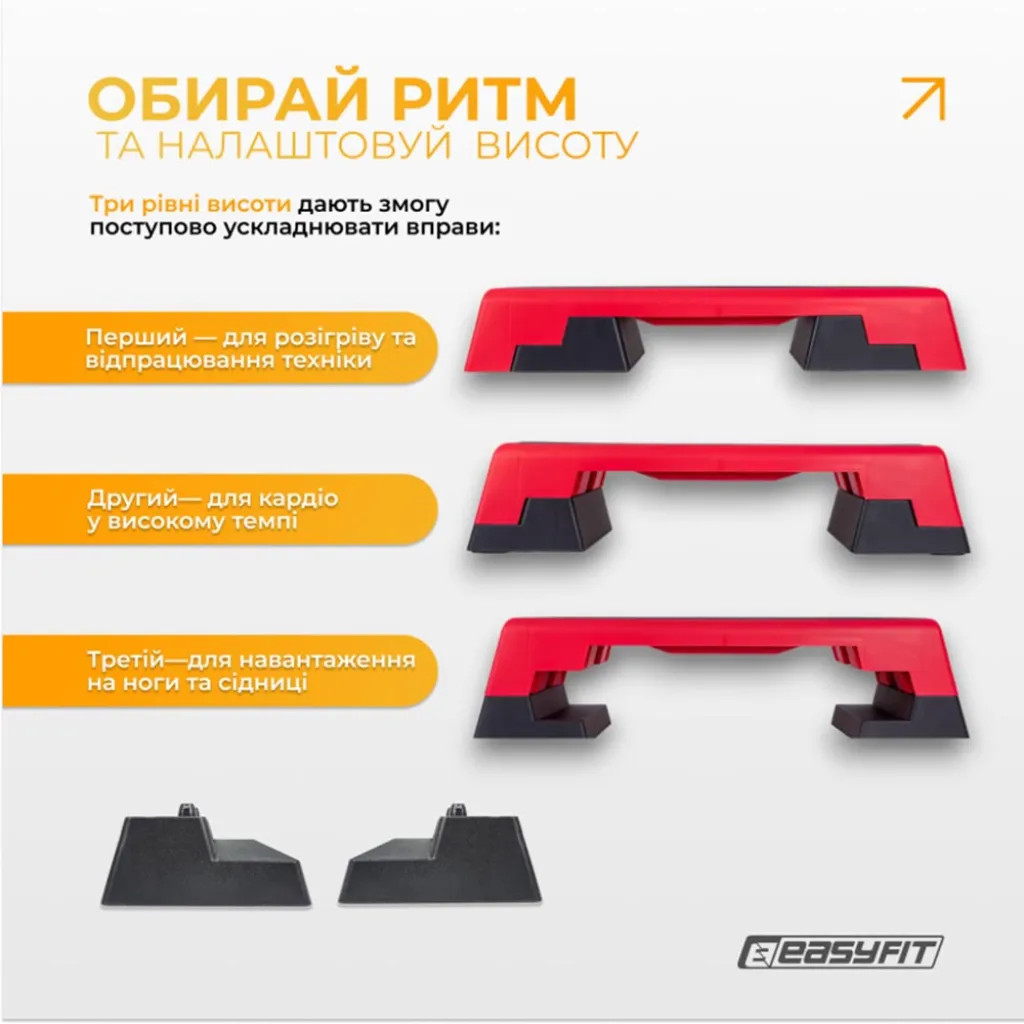 Степ для аеробіки 3-ступінчастий EasyFit EF-0546 Степ для аеробіки 3-ступінчастий EasyFit EF-0546