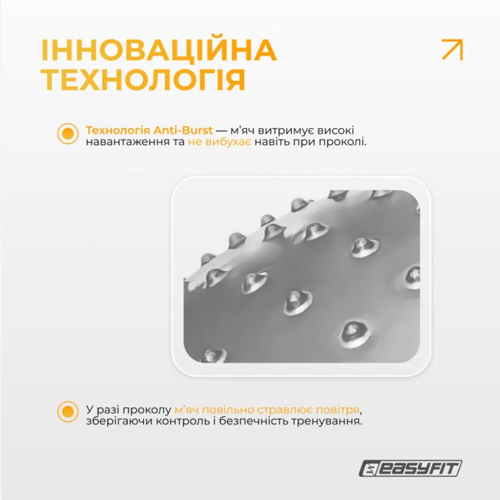 Фітбол EasyFit Hybrid EF-3011-GY 65 см, сірий Фітбол EasyFit Hybrid EF-3011-GY 65 см, сірий