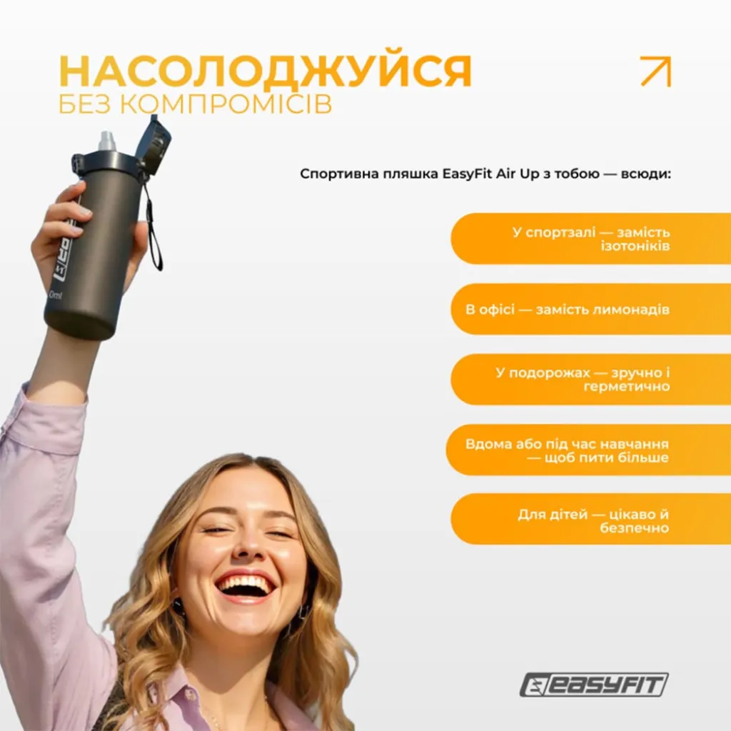 Пляшка для води зі смаком EasyFit Air Up EF-7005s-7, 650 мл з 7 капcулами Пляшка для води зі смаком EasyFit Air Up EF-7005s-7, 650 мл з 7 капcулами