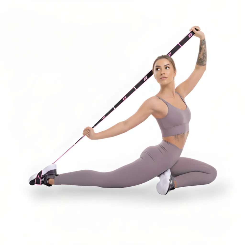 Эспандер лента EasyFit EASY с петлями для тренировок, розовый