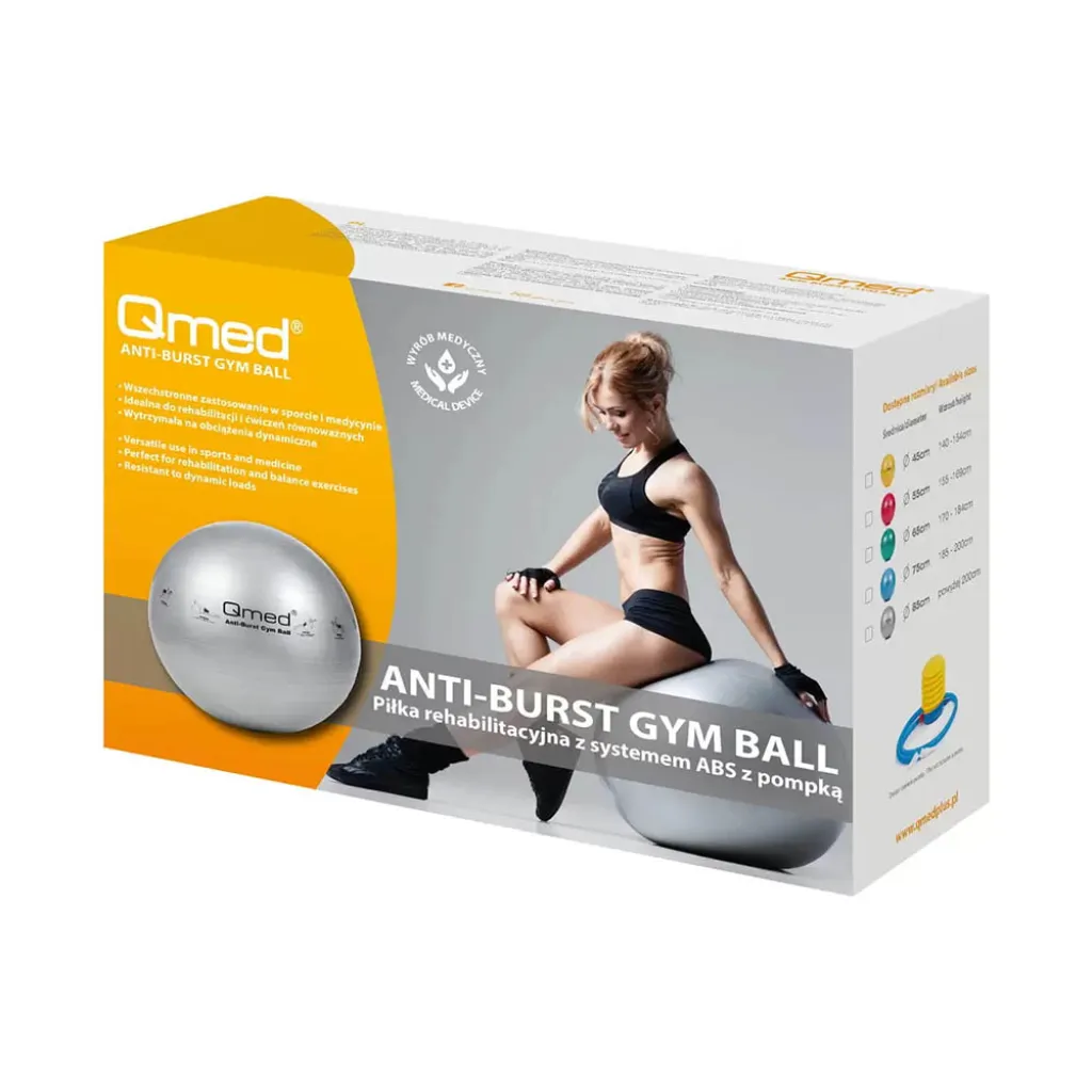 М'яч гімнастичний Qmed ABS Gym Ball 45 см, жовтий М'яч гімнастичний Qmed ABS Gym Ball 45 см, жовтий