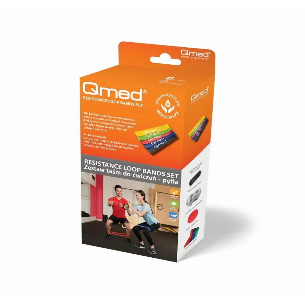 Набір еластичних стрічок для фітнесу Qmed Resistance Loop Bands Set, 5 шт Набір еластичних стрічок для фітнесу Qmed Resistance Loop Bands Set, 5 шт