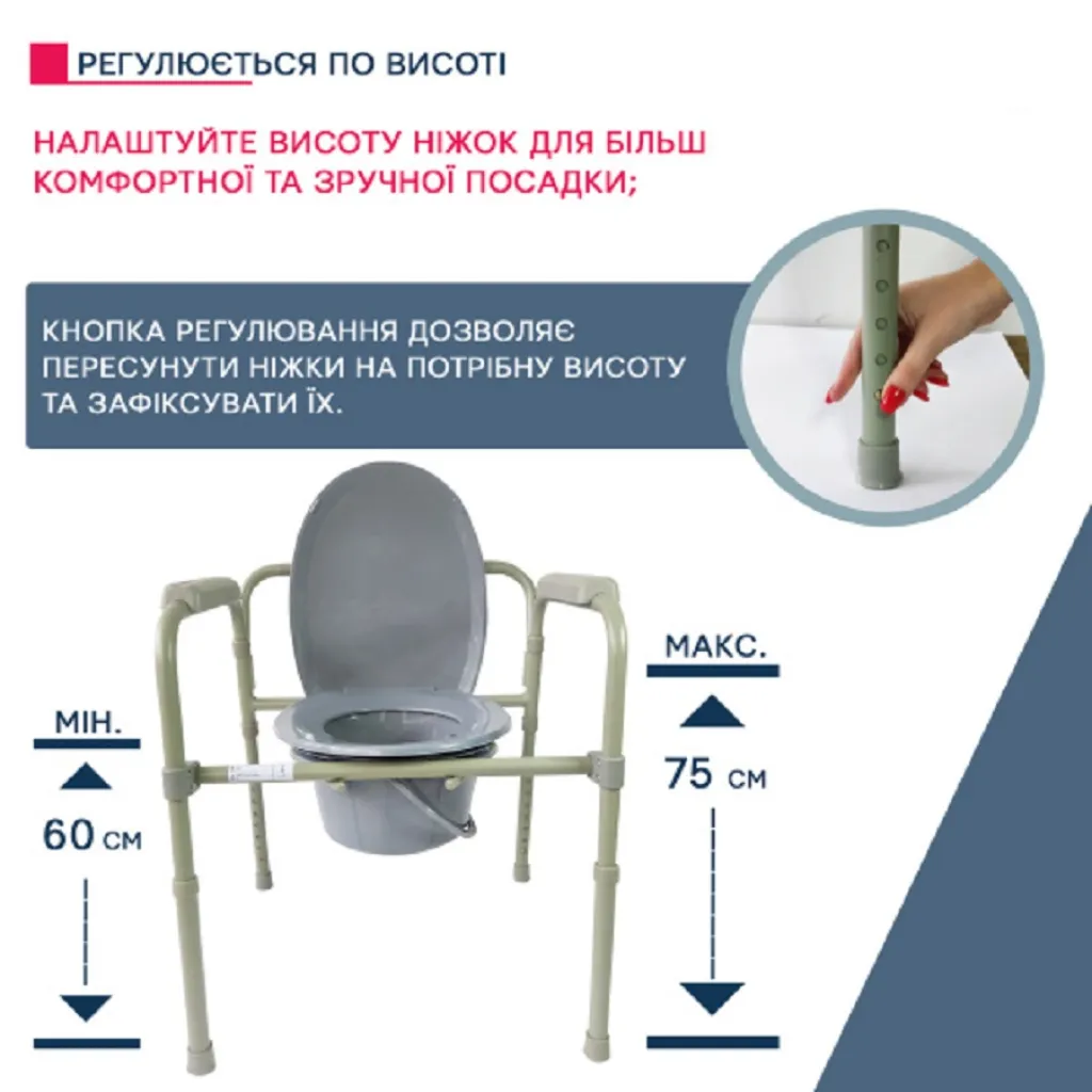 Стул-туалет складной складной стальной 12627 Стул-туалет складной складной стальной 12627