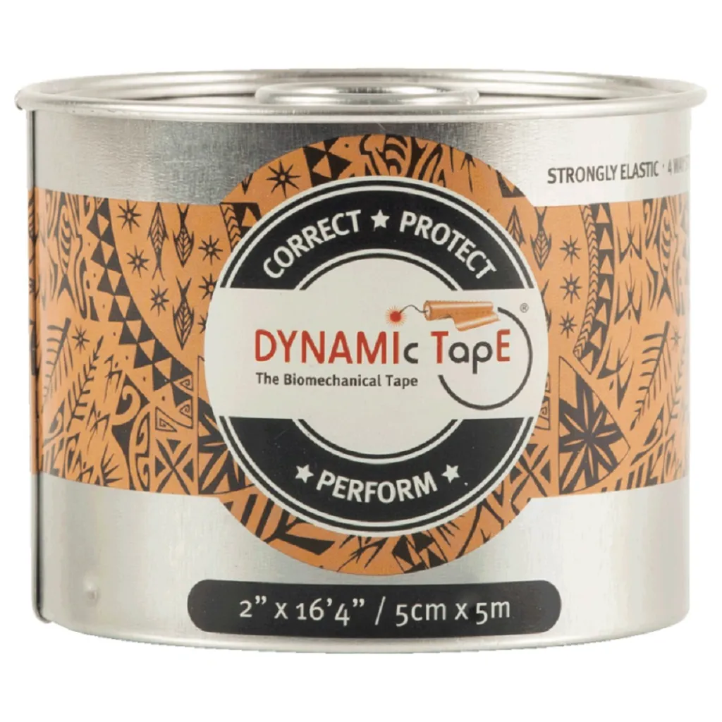 Біомеханічний тейп Dynamic Tape 5 см х 5 м бежевий з чорним тату Біомеханічний тейп Dynamic Tape 5 см х 5 м бежевий з чорним тату