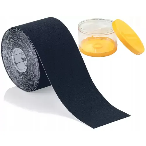 Кінезіотейп Qmed Kinesio Tape, чорний - Фото№1