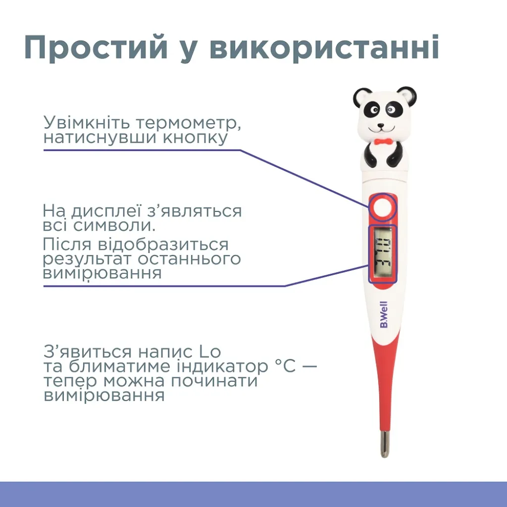 Цифровий термометр PRO-06 flex, панда B.Well