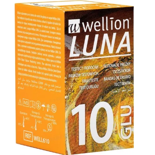Тест-смужки для тестування рівня глюкози в крові Wellion Luna,10 шт - Фото№1 Тест-смужки для тестування рівня глюкози в крові Wellion Luna,10 шт - Фото№1