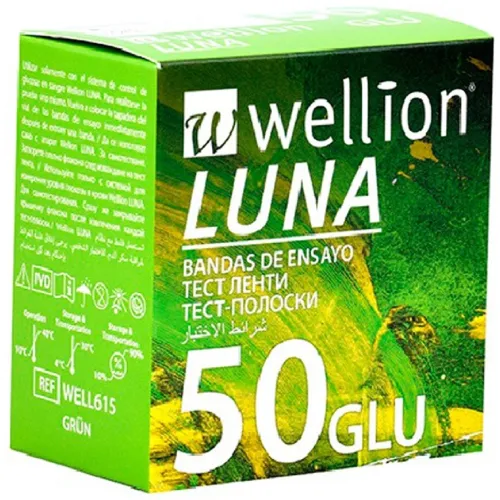 Тест-полоски для тестирования уровня глюкозы в крови Wellion Luna, 50 шт - Фото№1 Тест-полоски для тестирования уровня глюкозы в крови Wellion Luna, 50 шт - Фото№1
