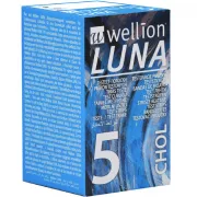 Тест-полоски для тестирования уровня холестерина в крови Wellion Luna, 5 шт