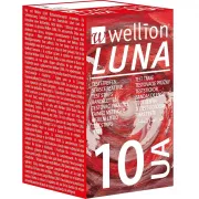 Тест-смужки для тестування рівня сечової кислоти в крові Wellion Luna, 10 шт