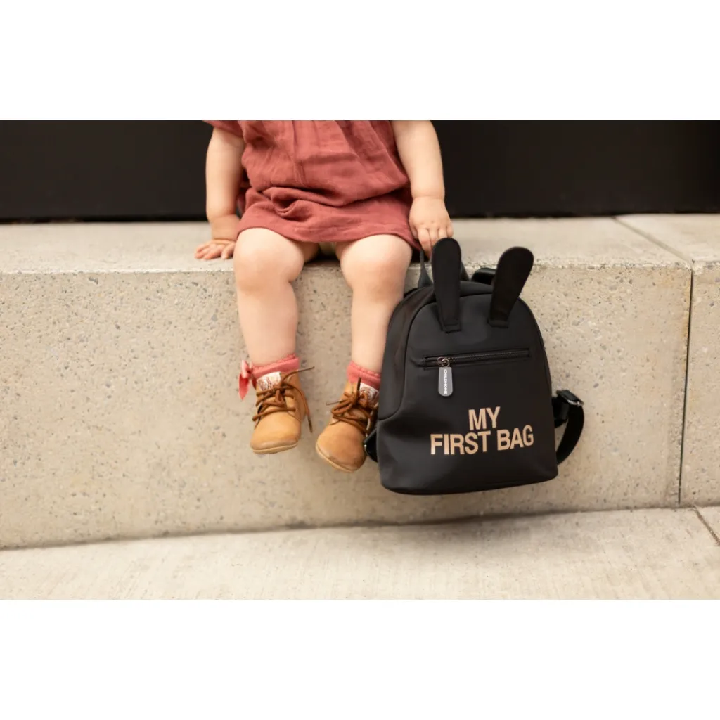 Рюкзак дитячий Childhome My first bag black/gold, чорний