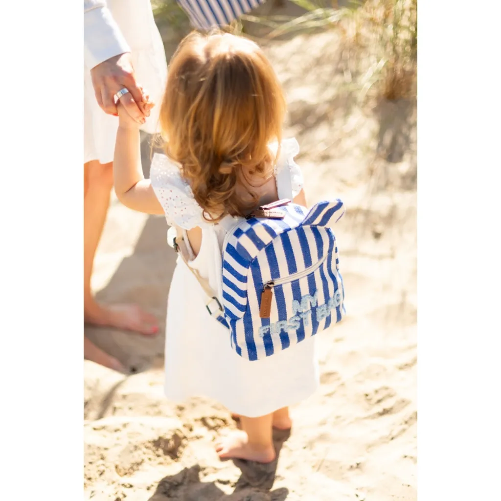Рюкзак дитячий Childhome My first bag stripes electric blue, синій