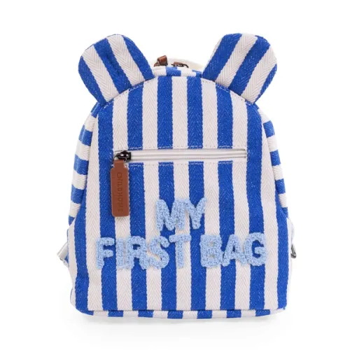 Рюкзак дитячий Childhome My first bag stripes electric blue, синій - Фото№1