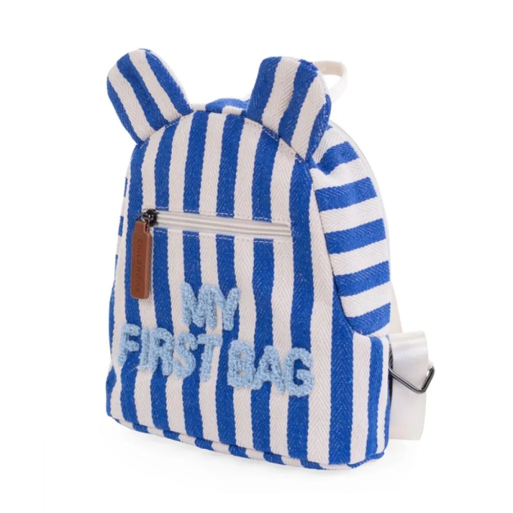 Рюкзак дитячий Childhome My first bag stripes electric blue, синій