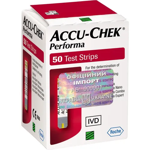 Тест-полоски Акку-Чек (Accu-Chek) Performa, 50 шт - Фото№1