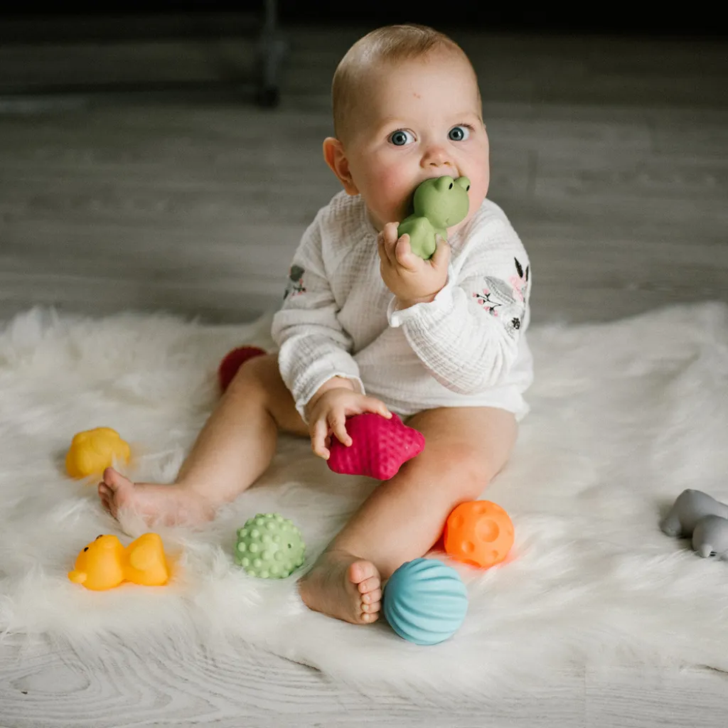 Развивающие сенсорные мячи и животные Babyono, набор 6 шт Развивающие сенсорные мячи и животные Babyono, набор 6 шт