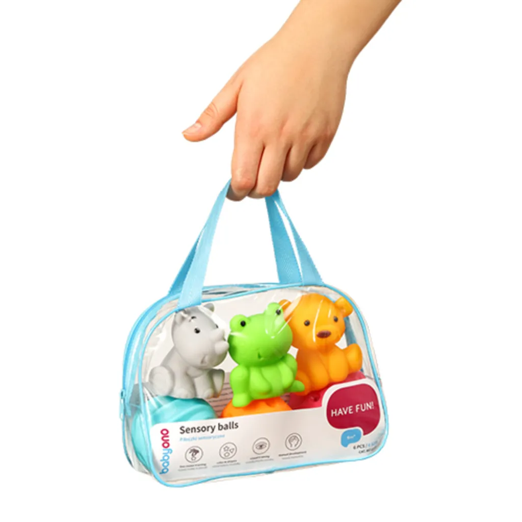 Развивающие сенсорные мячи и животные Babyono, набор 6 шт Развивающие сенсорные мячи и животные Babyono, набор 6 шт