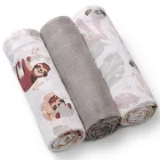 Пелюшки муслинові бавовняні Babyono (70х70 см) 3 шт, сірий