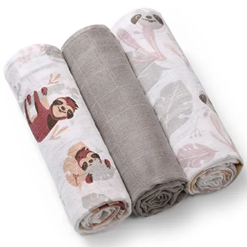 Пелюшки муслинові бавовняні Babyono (70х70 см) 3 шт, сірий - Фото№1 Пелюшки муслинові бавовняні Babyono (70х70 см) 3 шт, сірий - Фото№1