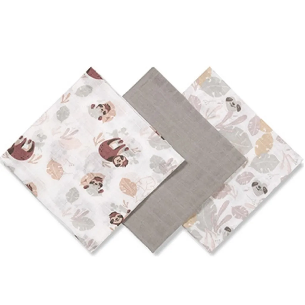 Пелюшки муслинові бавовняні Babyono (70х70 см) 3 шт, сірий Пелюшки муслинові бавовняні Babyono (70х70 см) 3 шт, сірий