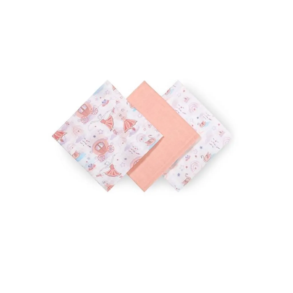 Пеленки муслиновые хлопчатобумажные Babyono (70х70 см) 3 шт, розовый Пеленки муслиновые хлопчатобумажные Babyono (70х70 см) 3 шт, розовый