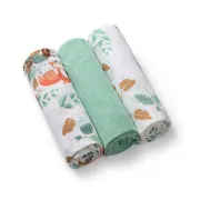 Пелюшки муслинові бавовняні Babyono (70х70 см) 3 шт, салатовий