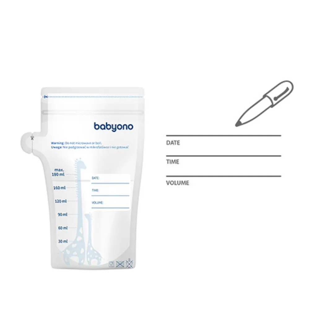Пакеты для хранения грудного молока 1084 BabyOno 180 мл, 30 шт Пакеты для хранения грудного молока 1084 BabyOno 180 мл, 30 шт