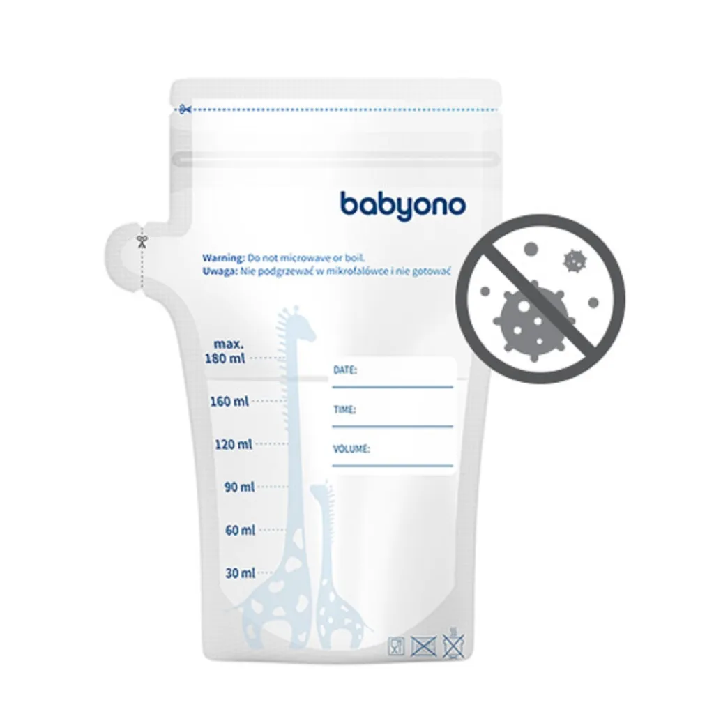 Пакеты для хранения грудного молока 1084 BabyOno 180 мл, 30 шт Пакеты для хранения грудного молока 1084 BabyOno 180 мл, 30 шт