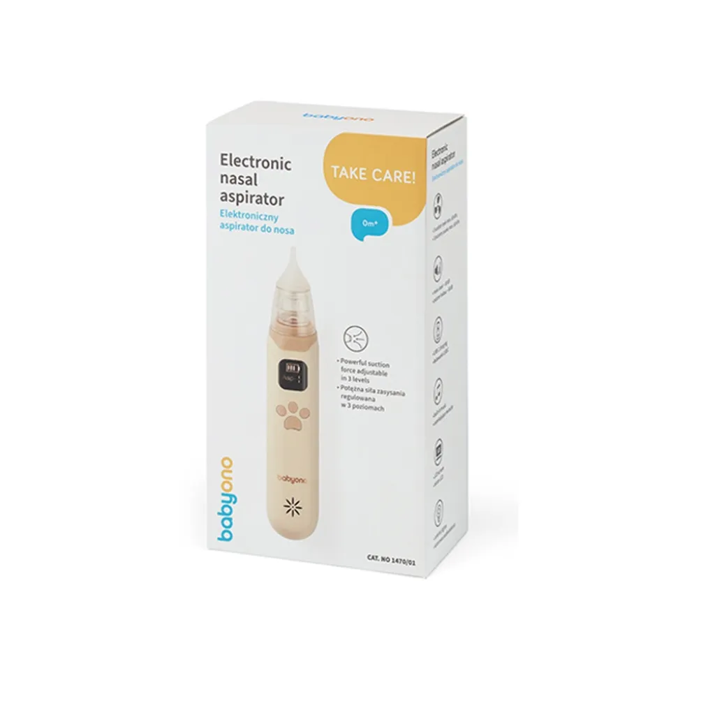 Аспіратор для носа електронний з LCD екраном Babyono 1470/01