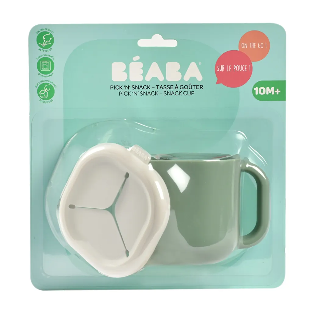 Чашка Beaba Pick 'n' Snack силіконова для снеків і напоїв, оливковий Чашка Beaba Pick 'n' Snack силіконова для снеків і напоїв, оливковий